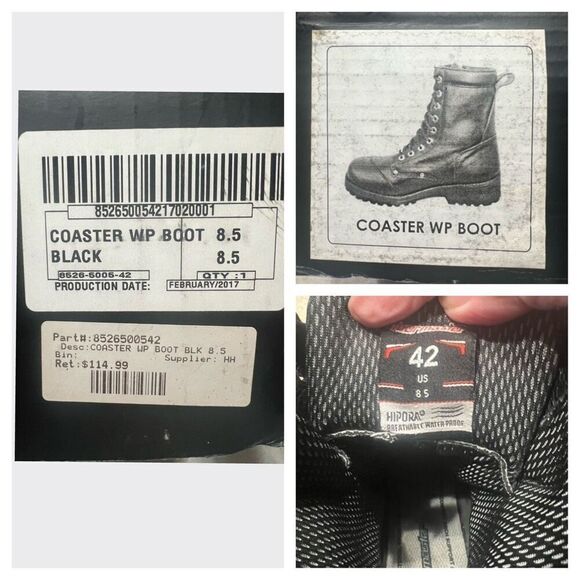 Tourmaster Coaster WP Mens Road Boots Black Sz 8.5 NIB - Picture 9 of 9